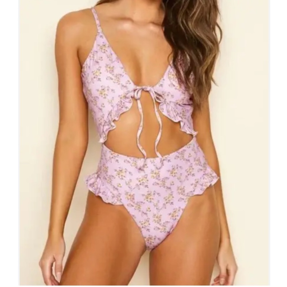 Dippin' Daisy's Lavender Floral One-Piece Swimsuit